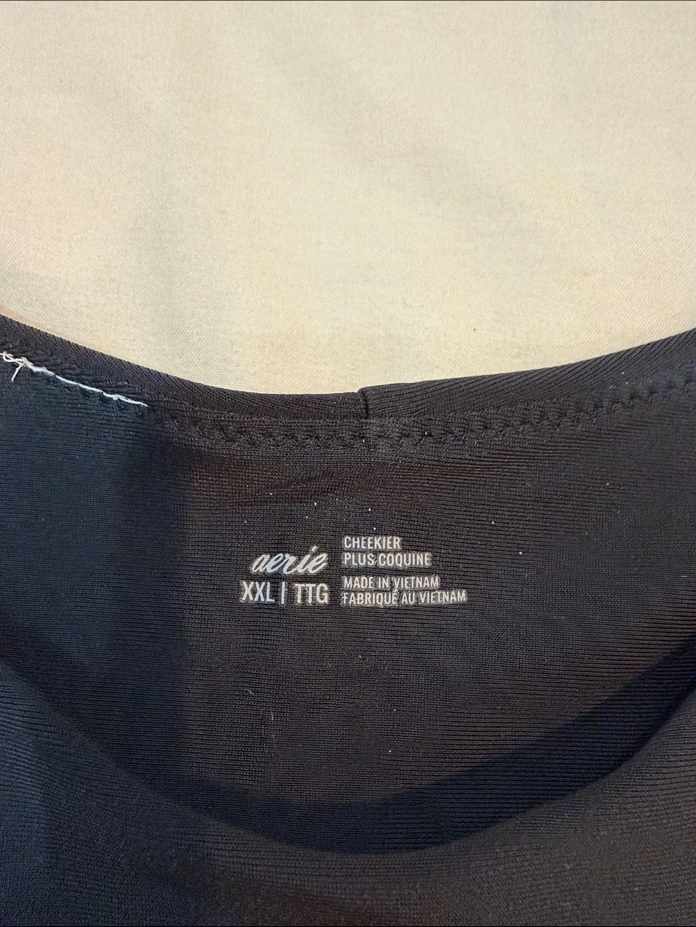 aerie Black Cheekier Bikini Bottom XXL
